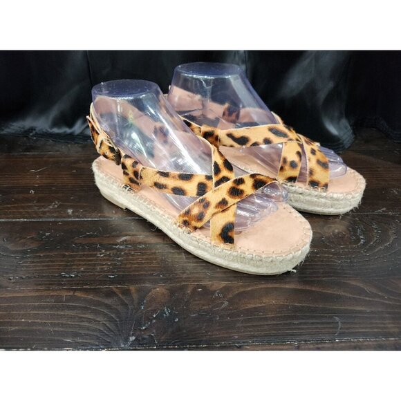 Madewell The Malia Espadrille Sandal In Leopard Calf Hair/Size 7 NWOB - Picture 4 of 10